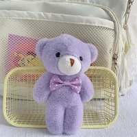 Cute Girl Heart Plush Bow Bear Doll Holiday Gift Children's Backpack Keychain Pendant Wholesale sku image 3
