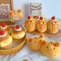 Original Bear Cake Plush Doll Pendant Baked Dessert Doll Kidsren's Birthday Gift Wedding Throw Doll main image 1