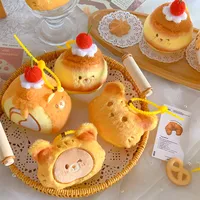 Original Bear Cake Plush Doll Pendant Baked Dessert Doll Kidsren's Birthday Gift Wedding Throw Doll main image 3