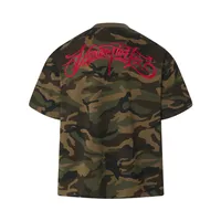 Jiayiku Men's  Summer American Retro Street Fashion Brand Camouflage Cultural Shirt Embroidered Short-sleeved T-shirt Pure Cotton main image 2