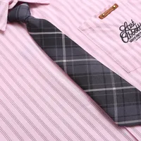 Jiayiku Men's  New American Retro Campus Fashion Couple Striped Tie Shirt Short Sleeve For Men And Women main image 4