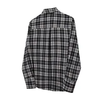 Jiayi Library Men's  Spring American Retro Cleanfit Patchwork Plaid Shirt Black And White Plaid Shirt Simple main image 2