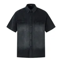 Jiayiku Men's  Summer New American-style Washed Old Shirt Short-sleeved Workwear Jacket Vintage Ins Trendy sku image 8