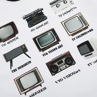 Jiayiku Fashion Brand  Summer New American Retro Couple T-shirt Loose TV Printed Short-sleeved T-shirt For Men And Women main image 3