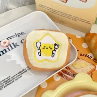 Cute Simulation Breakfast Poached Egg Toast Plush Coin Purse Fun Funny Doll Pendant Stall Doll Wholesale main image 4