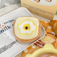 Cute Simulation Breakfast Poached Egg Toast Plush Coin Purse Fun Funny Doll Pendant Stall Doll Wholesale sku image 1