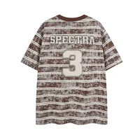 Jiayiku Men's  Summer American Jersey Retro Fashion Brand Heavy 300g Graffiti Stripe Short Sleeve T-shirt Men main image 4