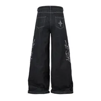 Jiayiku Men's  New Jeans American High Street RO Style Advanced Embroidered Jeans Wide Leg Pants main image 3