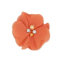 Handmade Chiffon Flower 6cm Hand-stitched Pearl Rhinestone Fabric Flower DIY Corsage Flower Head Flower Shoes And Hats Clothing Accessories sku image 24