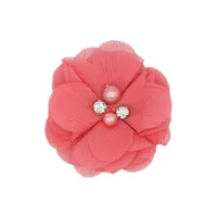 Handmade Chiffon Flower 6cm Hand-stitched Pearl Rhinestone Fabric Flower DIY Corsage Flower Head Flower Shoes And Hats Clothing Accessories sku image 21