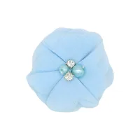 Handmade Chiffon Flower 6cm Hand-stitched Pearl Rhinestone Fabric Flower DIY Corsage Flower Head Flower Shoes And Hats Clothing Accessories sku image 5