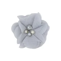 Handmade Chiffon Flower 6cm Hand-stitched Pearl Rhinestone Fabric Flower DIY Corsage Flower Head Flower Shoes And Hats Clothing Accessories sku image 20