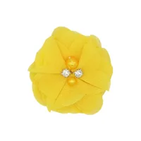 Handmade Chiffon Flower 6cm Hand-stitched Pearl Rhinestone Fabric Flower DIY Corsage Flower Head Flower Shoes And Hats Clothing Accessories sku image 3