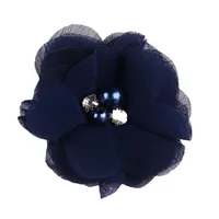 Handmade Chiffon Flower 6cm Hand-stitched Pearl Rhinestone Fabric Flower DIY Corsage Flower Head Flower Shoes And Hats Clothing Accessories sku image 8