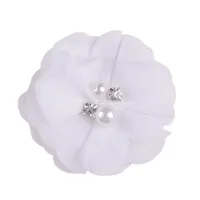 Handmade Chiffon Flower 6cm Hand-stitched Pearl Rhinestone Fabric Flower DIY Corsage Flower Head Flower Shoes And Hats Clothing Accessories sku image 16