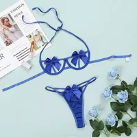 Sexy Underwear New  Foreign Trade Steel Bow Bikini Sexy Hollow Three-point Suit Wholesale Generation sku image 9