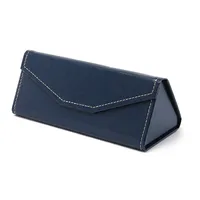 New Style Glasses Case Color Old Cowhide Anti-pressure Manual Pressing Triangle Folding Glasses Case Can Be Printed LOGO sku image 4