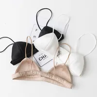 Thin Shoulder Strap Black Small Wrap Bra Beautiful Back Tube Top Sexy Small Bra Stretch Camisole Versatile Underwear Women main image 2