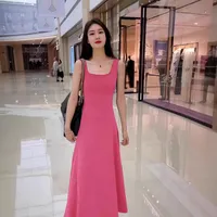 Blue Sleeveless Vest Sling Dress Children's Summer  New Seaside Vacation High Elegant Long Dress main image 3