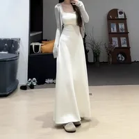Blue Sleeveless Vest Sling Dress Children's Summer  New Seaside Vacation High Elegant Long Dress main image 4