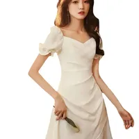 White Dress Small Dress Women's Skirt Can Be Worn At Ordinary Times Socialite French Light Luxury Dress Banquet Temperament Short main image 5