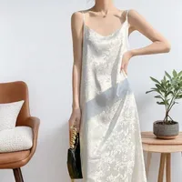 Satin Jacquard Suspender Dress  Summer New Slimming Look Knee-Length Mid-Length Skirt Chinese Style Suspender Skirt Trendy main image 5