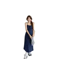 French-Style Floral Spaghetti Strap Waist-Cinching Dress Women's Set  Summer New Petite Elegant Age-Reducing Long Dress main image 5