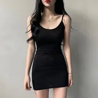 Strappy Hot Girl Vest Dress New Summer Base Skirt  Tight Slim Waist Slimming Long Dress sku image 2