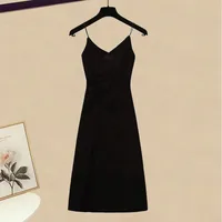 Plus Size Women's Clothing  New Summer Fat Slimming Suit Light Mature Style Chiffon Shirt Suspender Dress Two-Piece Set main image 4