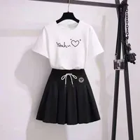 New Summer Suit Skirt For Female Students New Style Fashionable Printed Shirt + Skirt Two-Piece Trendy Set main image 1