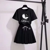 New Summer Suit Skirt For Female Students New Style Fashionable Printed Shirt + Skirt Two-Piece Trendy Set main image 2