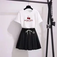 New Summer Suit Skirt For Female Students New Style Fashionable Printed Shirt + Skirt Two-Piece Trendy Set main image 5