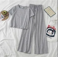 Summer New New-style Online Popular Western-style Tall Suit Women's Hong Kong-style Short-sleeved Wide-leg Pants Casual Two-piece Fashionable Set main image 1