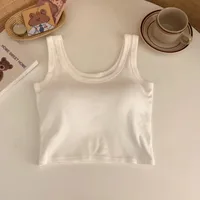 A Generation Of Hair With Chest Pad Vest Women Summer Joker Short Hot Girls Exposed Umbilical Sexy Bottoming Vest Women Wholesale sku image 12