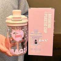 Summer Water Cup Girls High Color Value Cute Coffee Cup With Tea Warehouse Double Drinking Sippy Cup Students With Cup New main image 2