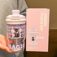 Summer Water Cup Girls High Color Value Cute Coffee Cup With Tea Warehouse Double Drinking Sippy Cup Students With Cup New main image 3