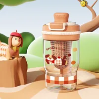 Summer Water Cup Girls High Color Value Cute Coffee Cup With Tea Warehouse Double Drinking Sippy Cup Students With Cup New sku image 4