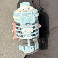 Summer Water Cup Girls High Color Value Cute Coffee Cup With Tea Warehouse Double Drinking Sippy Cup Students With Cup New sku image 5