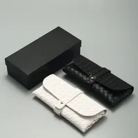 Factory Wholesale Woven Pattern Glasses Box Woven Pattern Nail Buckle Soft Sunglasses Sunglasses Box Can Be Printed LOGO main image 2