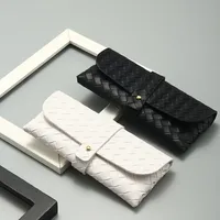 Factory Wholesale Woven Pattern Glasses Box Woven Pattern Nail Buckle Soft Sunglasses Sunglasses Box Can Be Printed LOGO main image 3