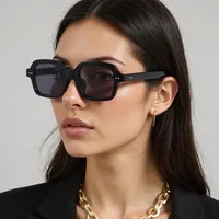 Casual Retro Solid Color PC UV400 Protection Square Full Frame Glasses main image 1