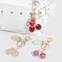 New Ins Exquisite Accessible Luxury High-End Imitation Crystal Grape Fine Glitter Resin Cherry DIY Keychain Bag Pendant main image 1