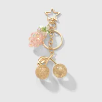 New Ins Exquisite Accessible Luxury High-End Imitation Crystal Grape Fine Glitter Resin Cherry DIY Keychain Bag Pendant main image 4