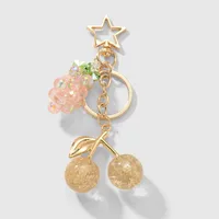 New Ins Exquisite Accessible Luxury High-End Imitation Crystal Grape Fine Glitter Resin Cherry DIY Keychain Bag Pendant sku image 3