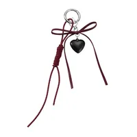 Explosions Y2K New Sweet Cool Exquisite Leather Bow Acrylic Love Cross DIY Keychain main image 5