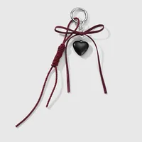 Explosions Y2K New Sweet Cool Exquisite Leather Bow Acrylic Love Cross DIY Keychain sku image 1
