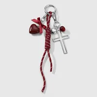Explosions Y2K New Sweet Cool Exquisite Leather Bow Acrylic Love Cross DIY Keychain sku image 2