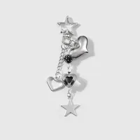 Explosions Ins Exquisite Sweet All-match Hollow Love Star Fur Ball Flocking Fox Pendant Keychain main image 3