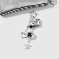 Explosions Ins Exquisite Sweet All-match Hollow Love Star Fur Ball Flocking Fox Pendant Keychain main image 4