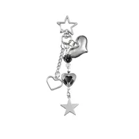 Explosions Ins Exquisite Sweet All-match Hollow Love Star Fur Ball Flocking Fox Pendant Keychain main image 5